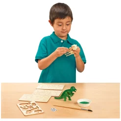 Bouwpakketje Houten 3D Dinosaurus, Set van 4