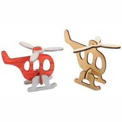 Bouwpakketje Houten 3D Voertuigen, Set van 4