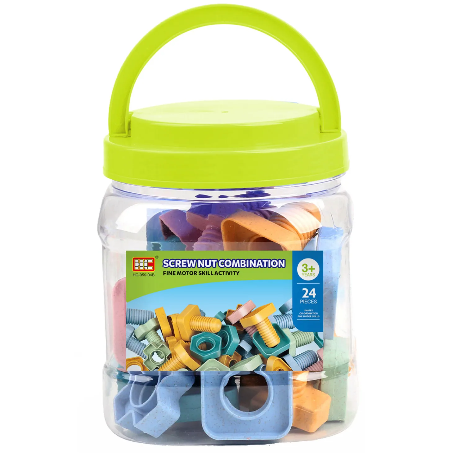 Bouwschroeven Pastel in Opbergbox, 24dlg.