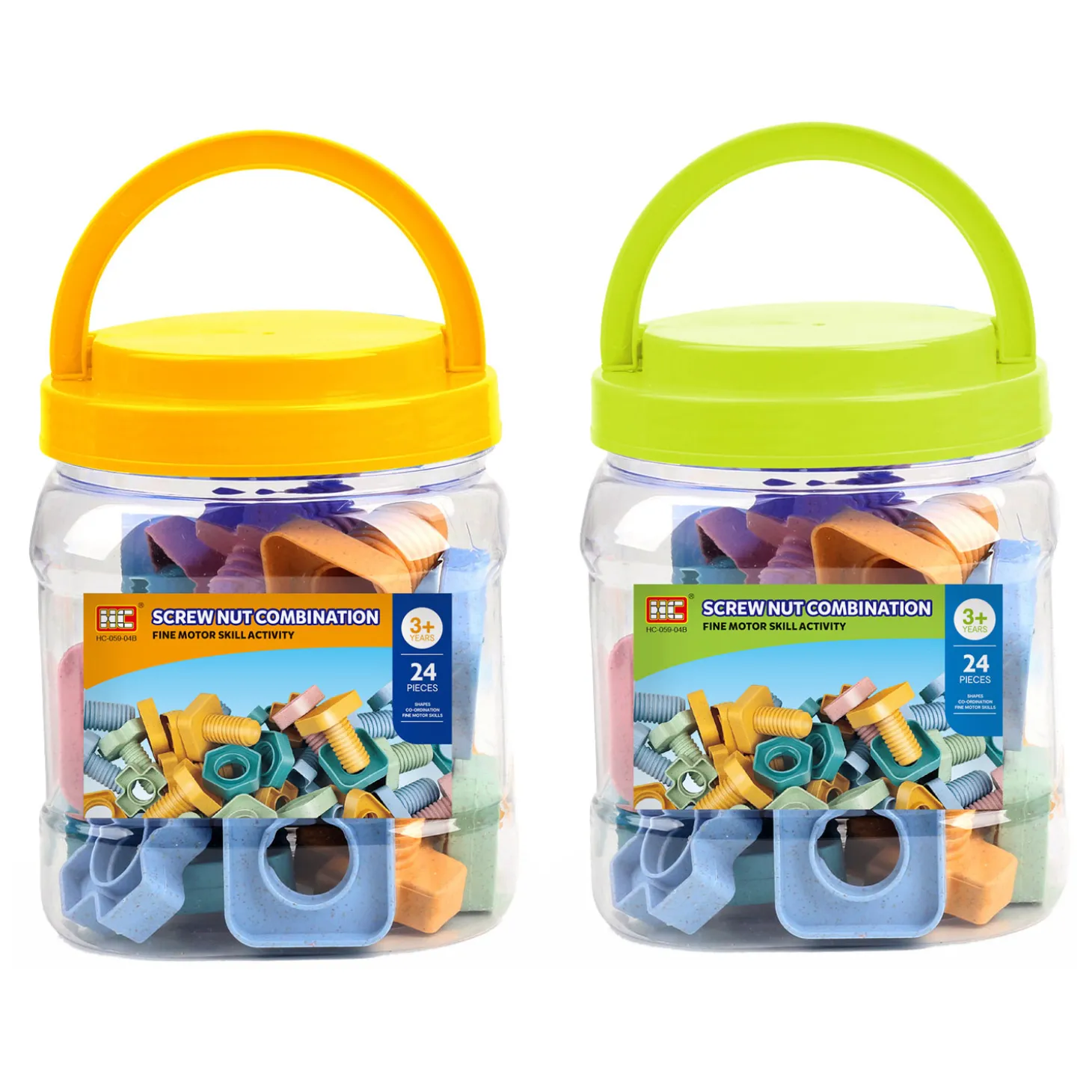 Bouwschroeven Pastel in Opbergbox, 24dlg.