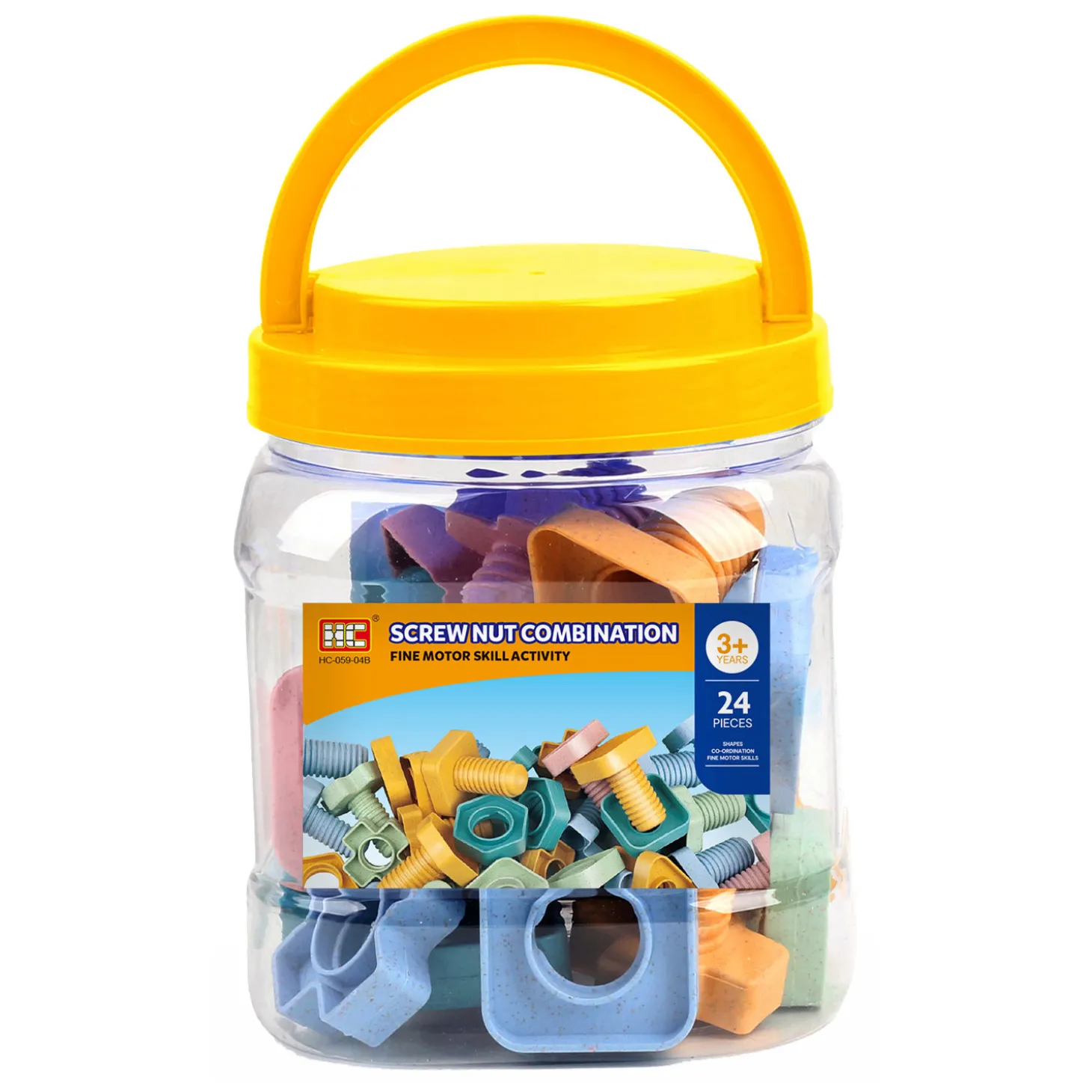 Bouwschroeven Pastel in Opbergbox, 24dlg.