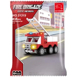 Bouwset Brandweer Ladderwagen - 63dlg.