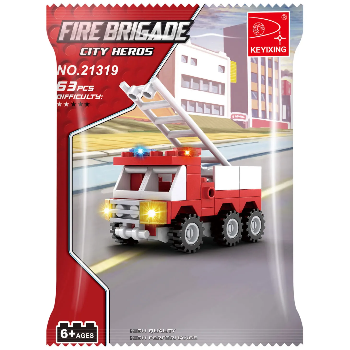 Bouwset Brandweer Ladderwagen - 63dlg.
