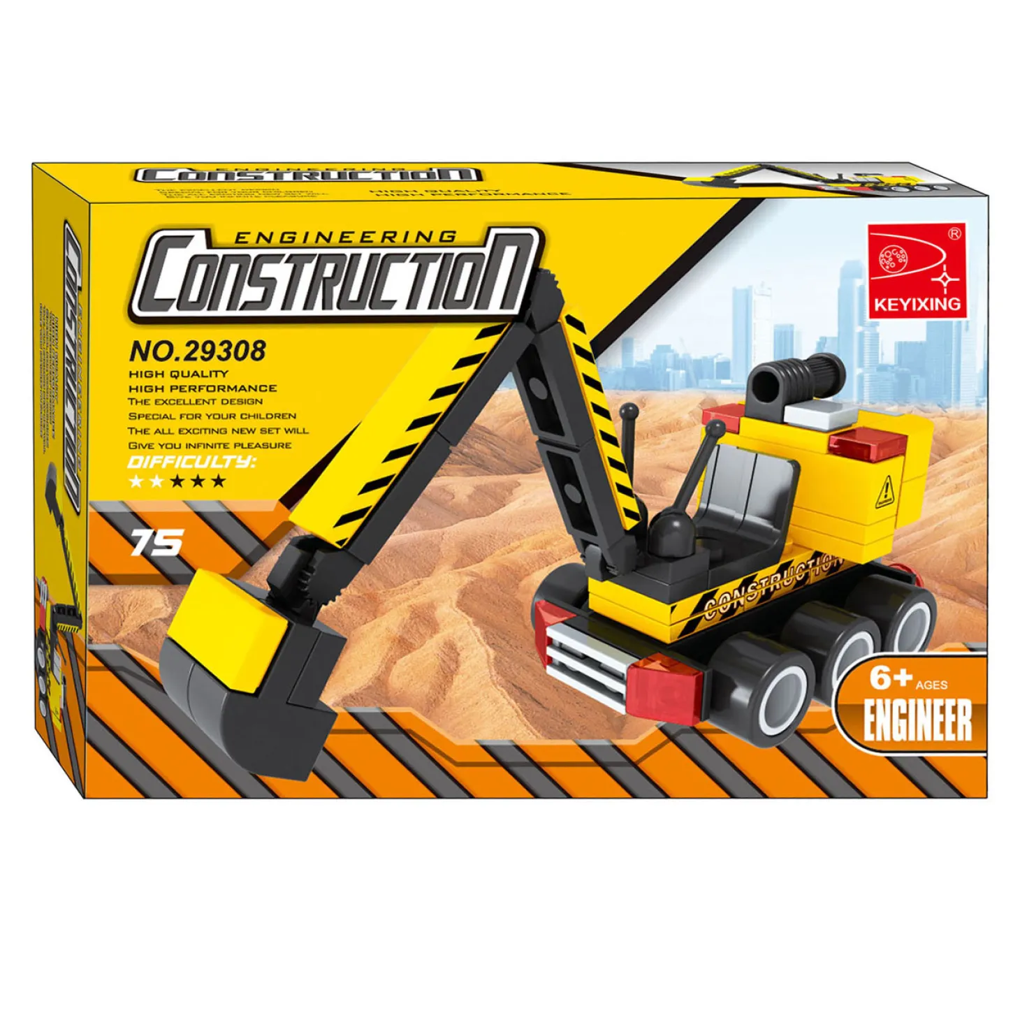 Bouwset Constructie Graafmachine - 75dlg.