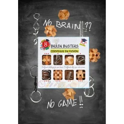 Breinpuzzelset Hout en Metaal, 8st.