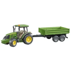 Bruder John Deere Tractor 5115 M Met Aanhanger 1:16