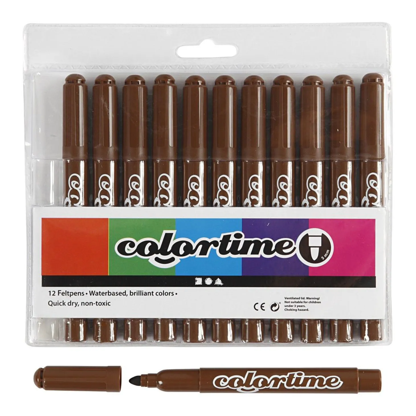 Bruine Jumbo Stiften, 12st.