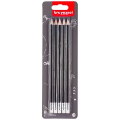 Bruynzeel Grafietpotlodenset, 5 Hb Potloden met Gum