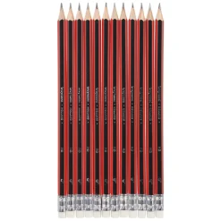 Bruynzeel Hb Zwart-Rood En Gum Grafietpotlood