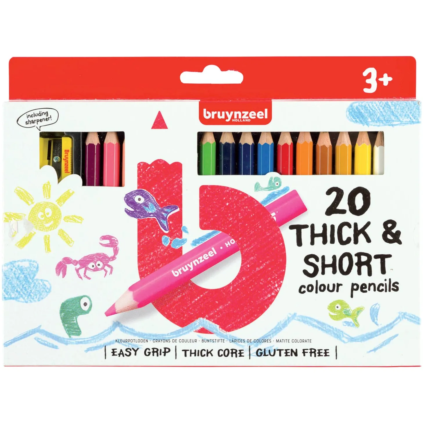 Bruynzeel Kids Korte Dikke Kleurpotloden, 20st.