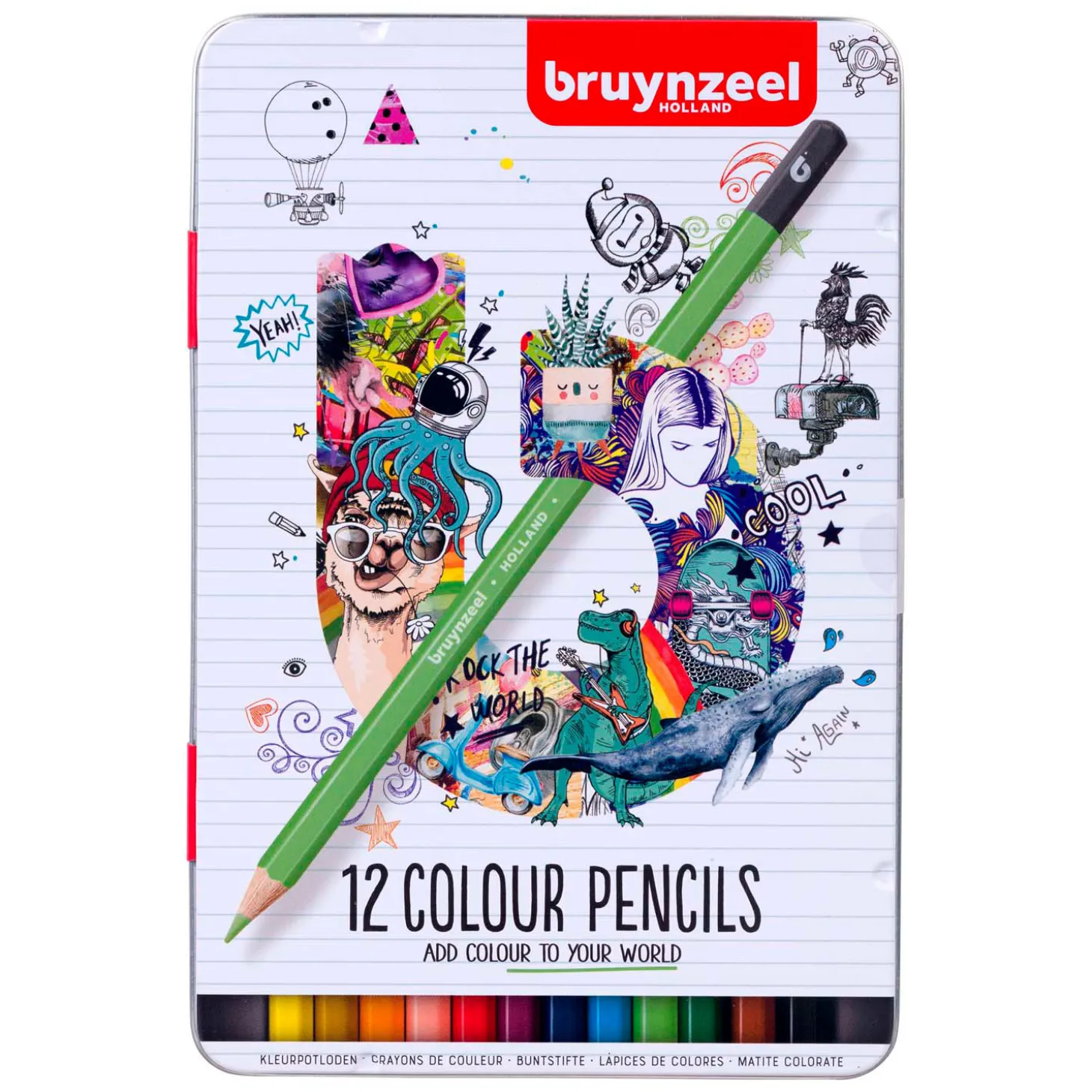 Bruynzeel Kleurpotloden Blik, 12 Kleuren