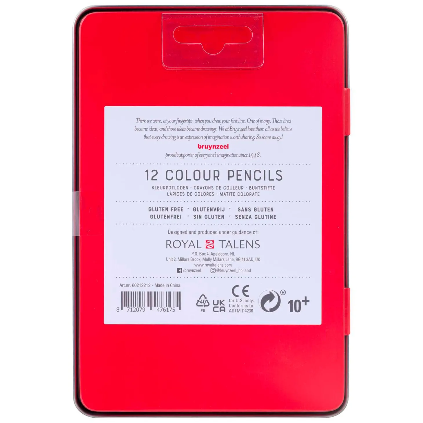 Bruynzeel Kleurpotloden Blik, 12 Kleuren
