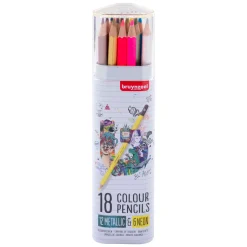 Bruynzeel Kleurpotloden Blik metallic & Neon, 18 Kleuren