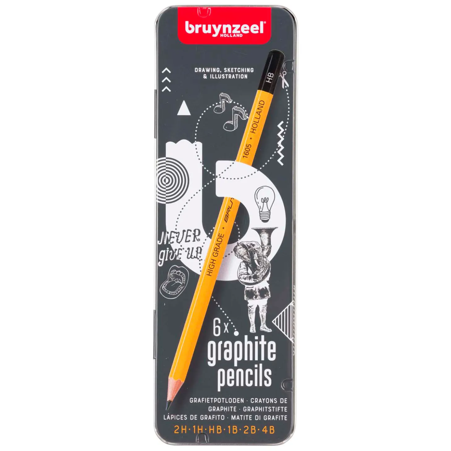 Bruynzeel Teens Burotek Blik 6 Grafietpotloden