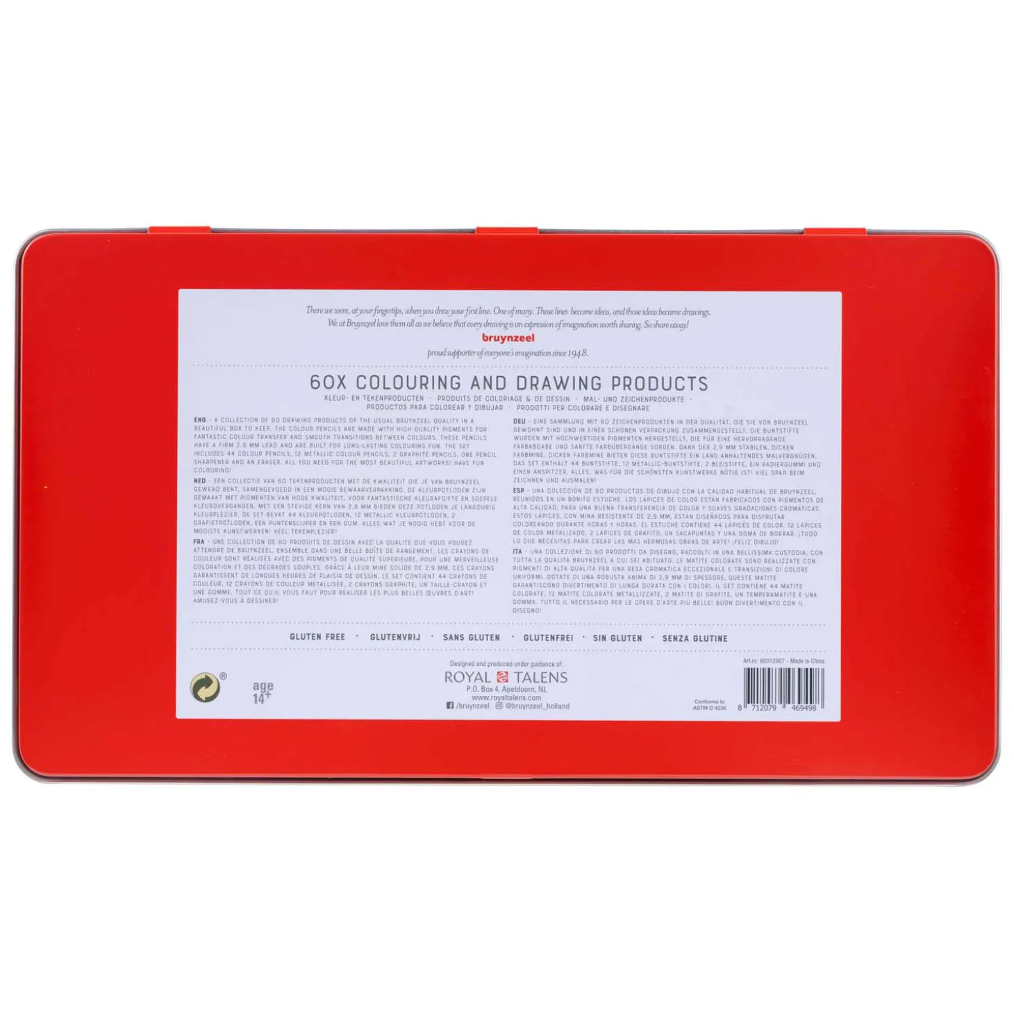 Bruynzeel Teken- En Kleurset Creatieve Kunstenaars Blik 60St