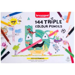 Bruynzeel Triple Kleurpotlodenset, 12x12 Kleuren