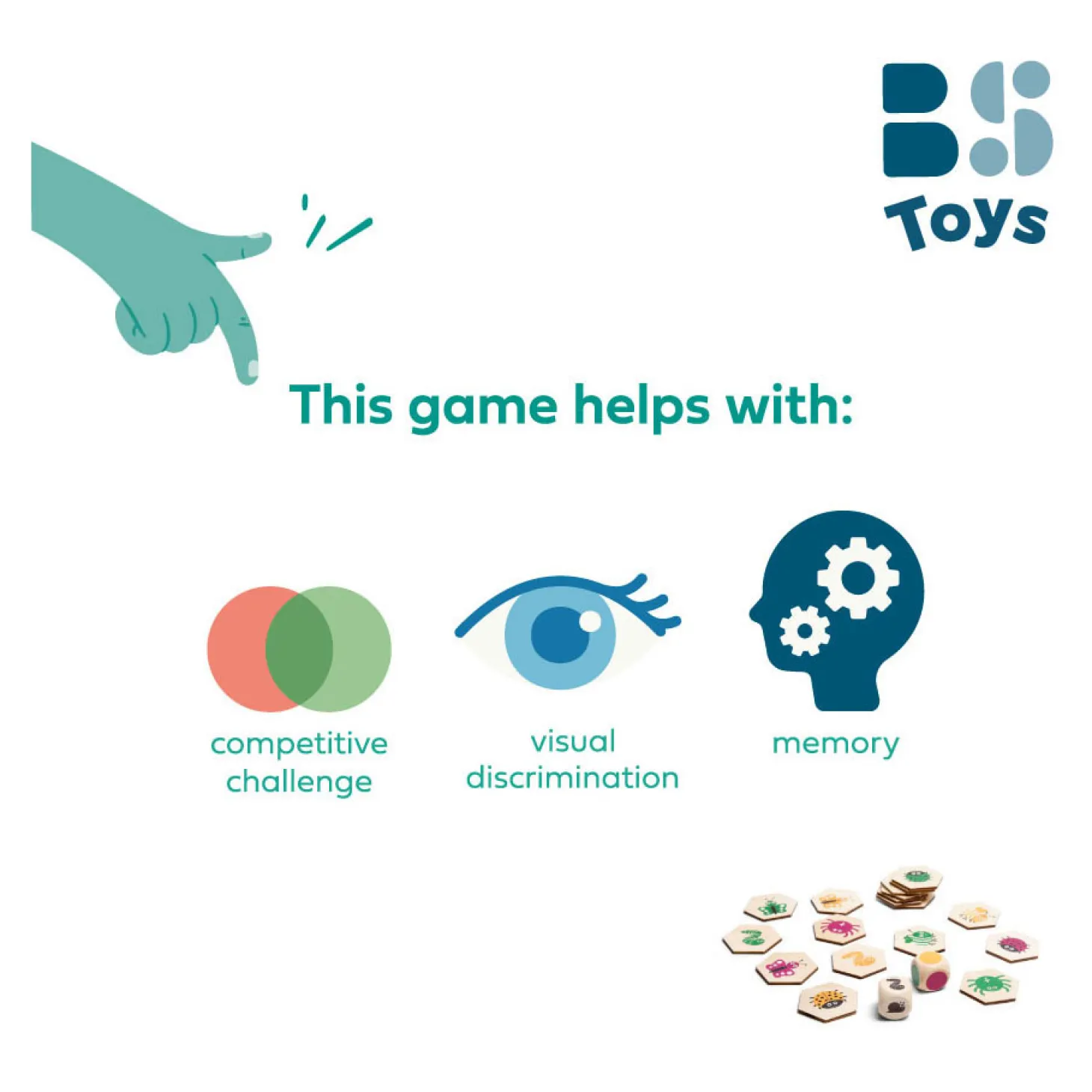 BS Toys Houten Beestjes Zoekspel, 20dlg.