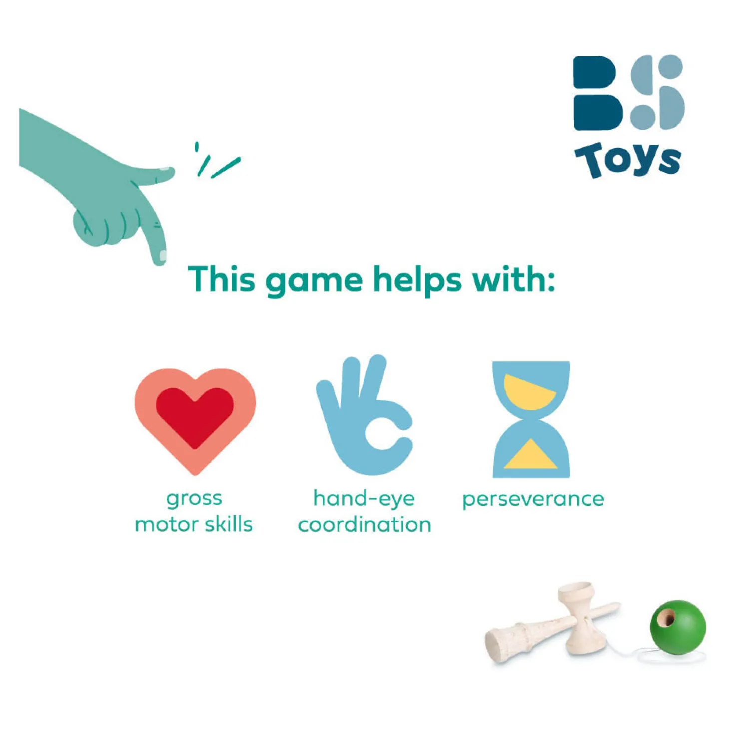 BS Toys Houten Kendama Vang- en Werpspel