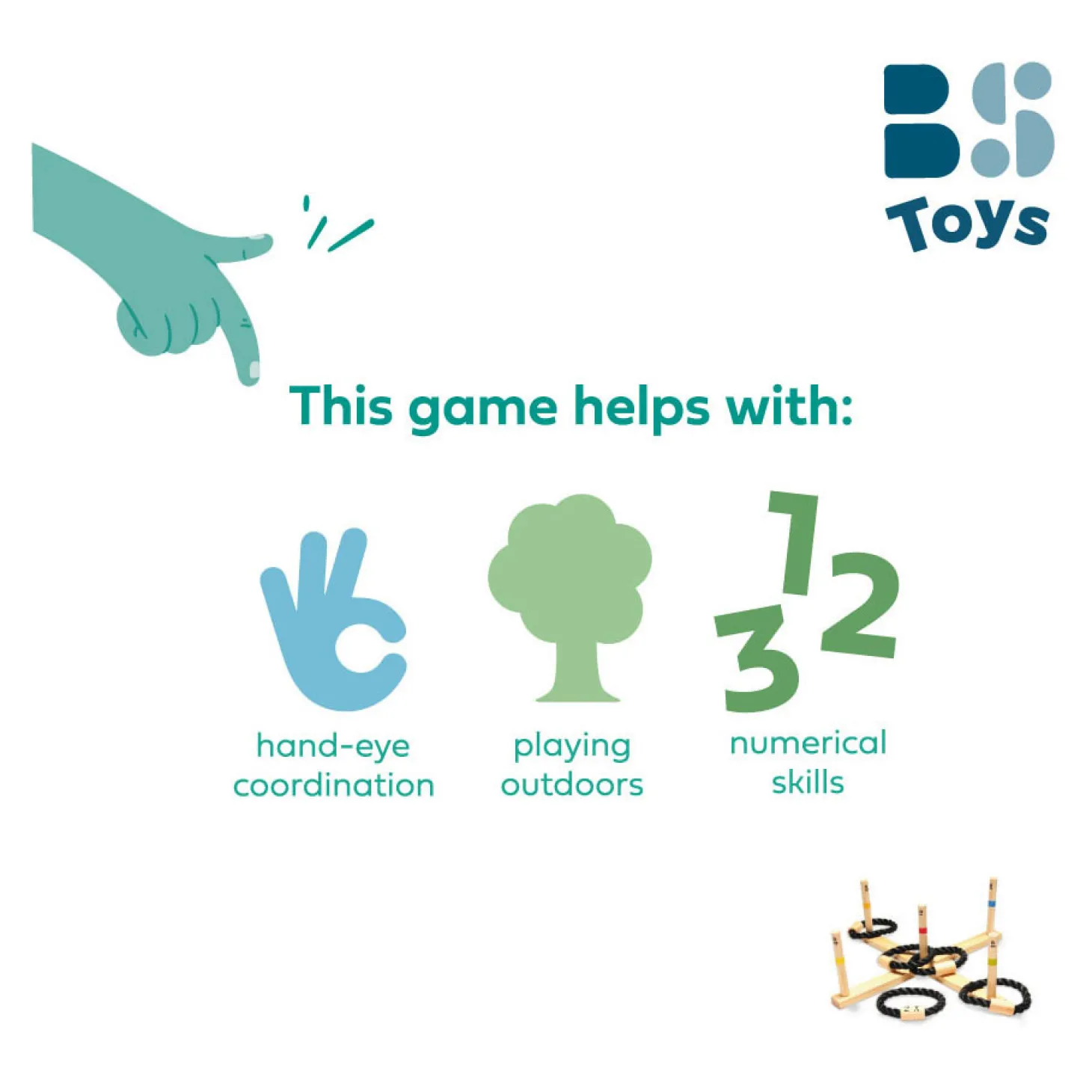 BS Toys Houten Ringwerpspel, 6dlg.