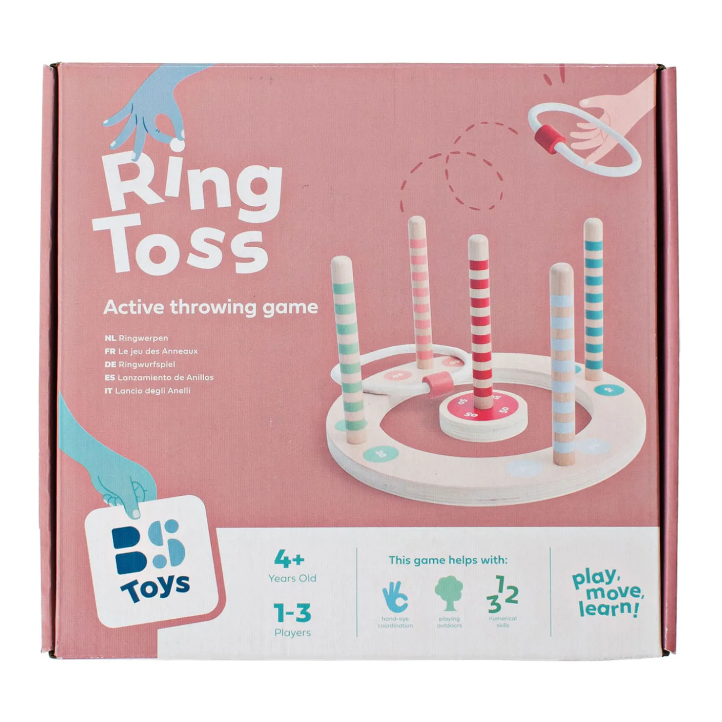 BS Toys Houten Ringwerpspel met Strepen, 7dlg.