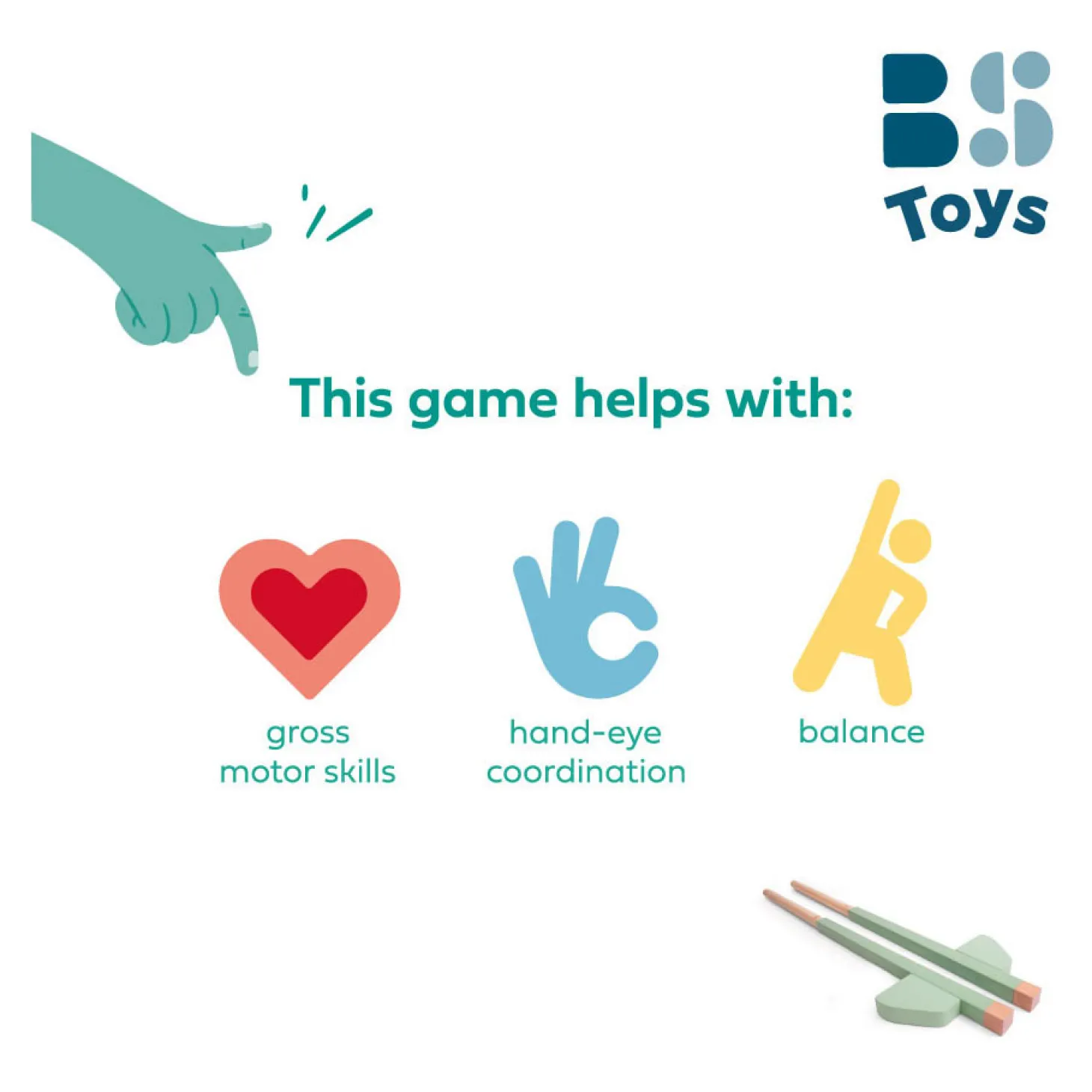 BS Toys Houten Stelten Groen, 2dlg.