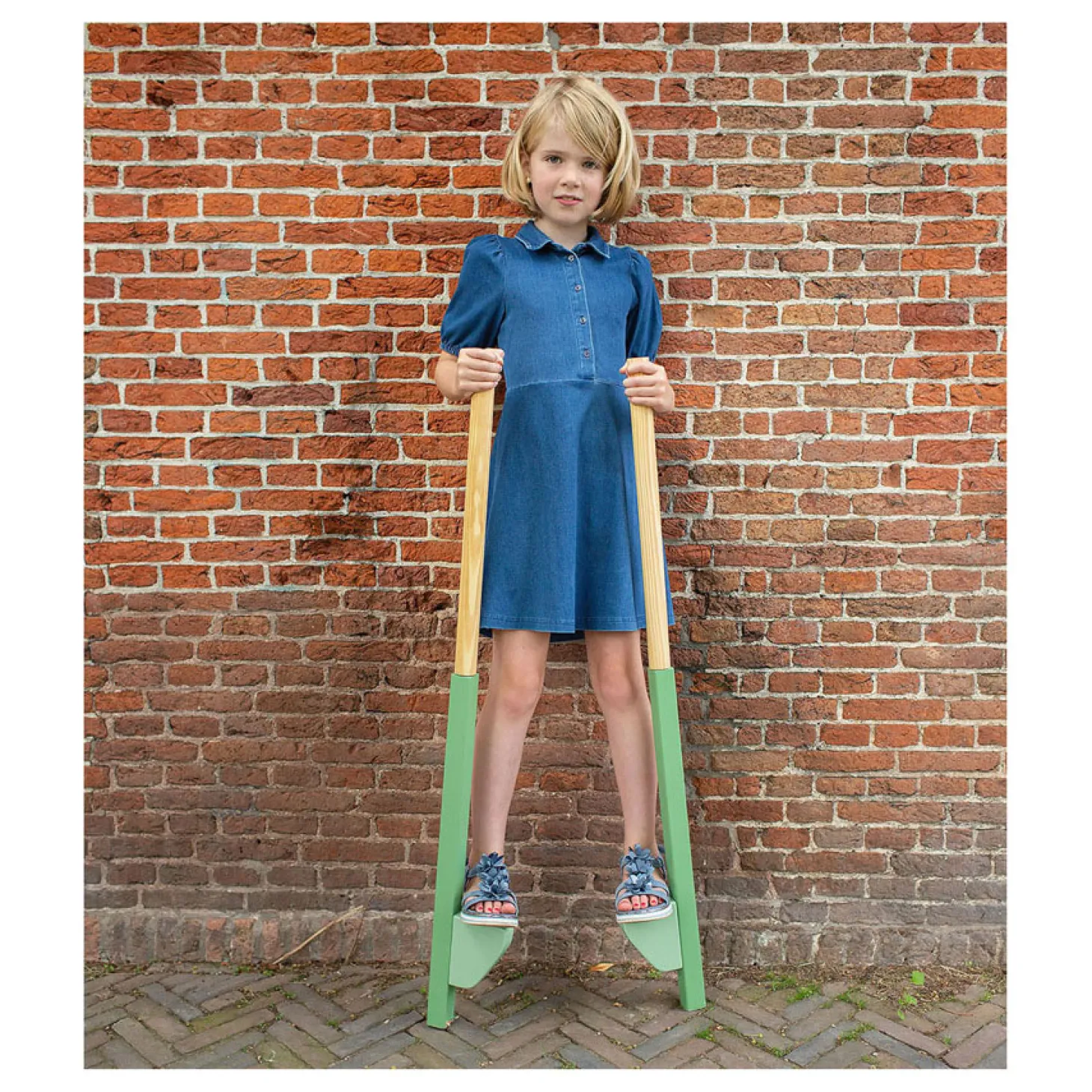 BS Toys Houten Stelten Groen, 2dlg.