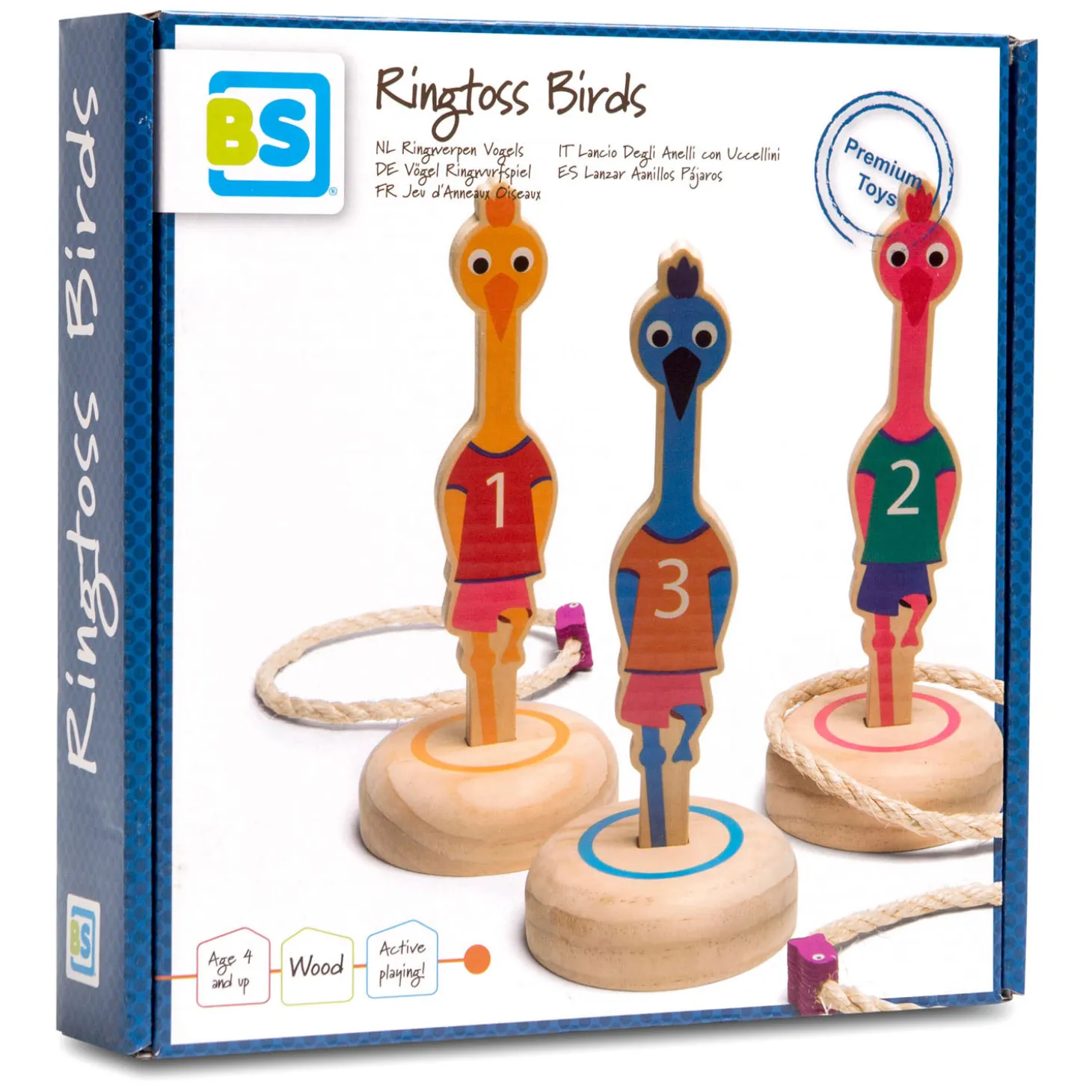 BS Toys Ringwerpen Vogels Hout - Werpspel