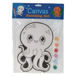 Canvas Schilderen - Octopus - incl Penseel en 6 kleuren verf