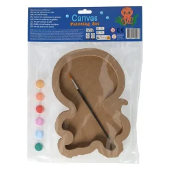 Canvas Schilderen - Octopus - incl Penseel en 6 kleuren verf