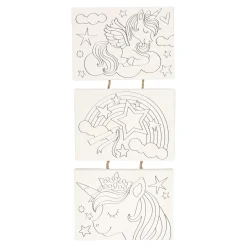 Canvas Schilderset Eenhoorn, set van 3 stuks.
