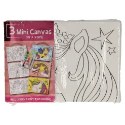 Canvas Schilderset Eenhoorn, set van 3 stuks.