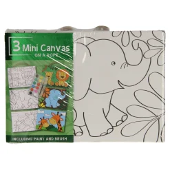 Canvas Schilderset Wilde Dieren, set van 3 stuks