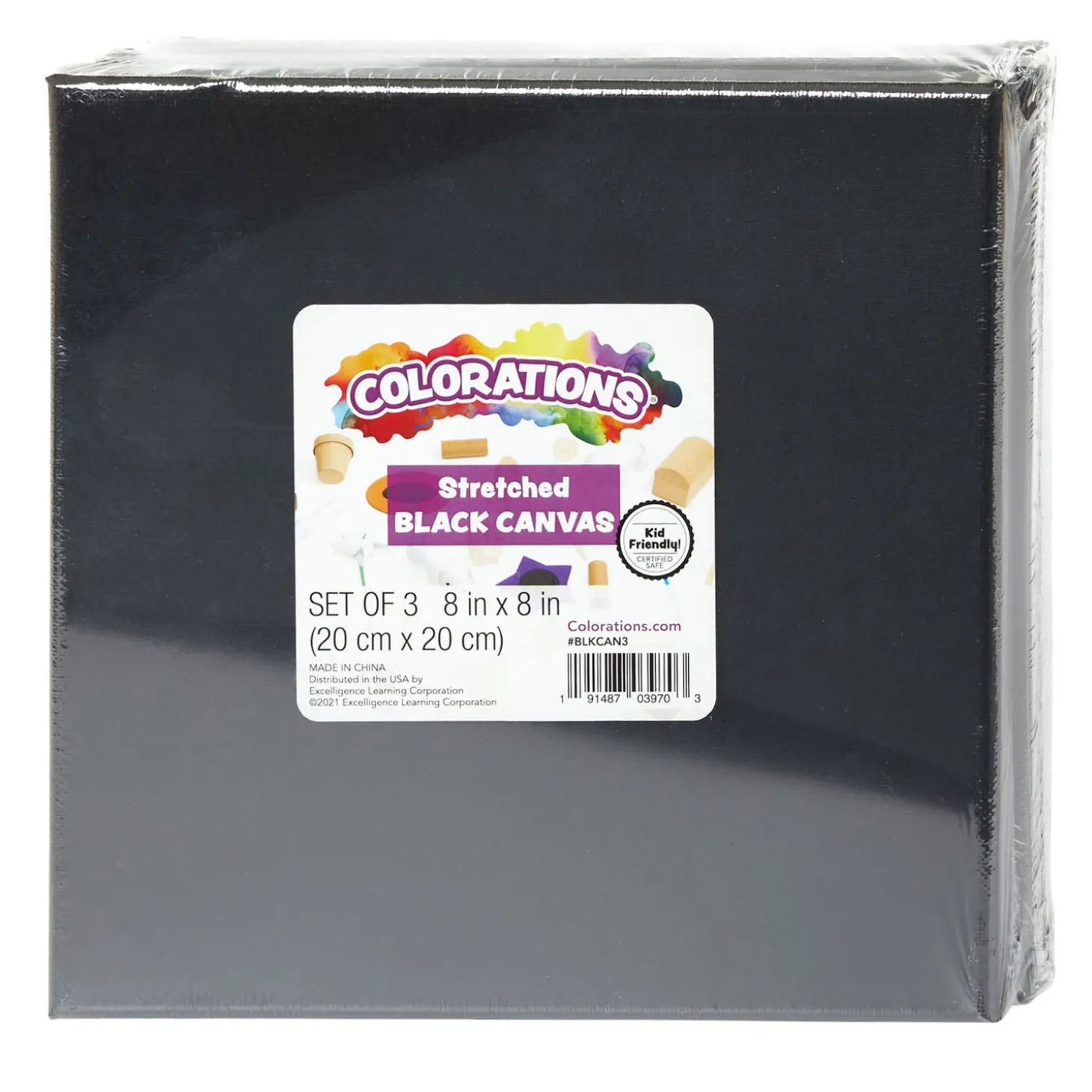 Canvas Zwart 20x20cm, 3st.