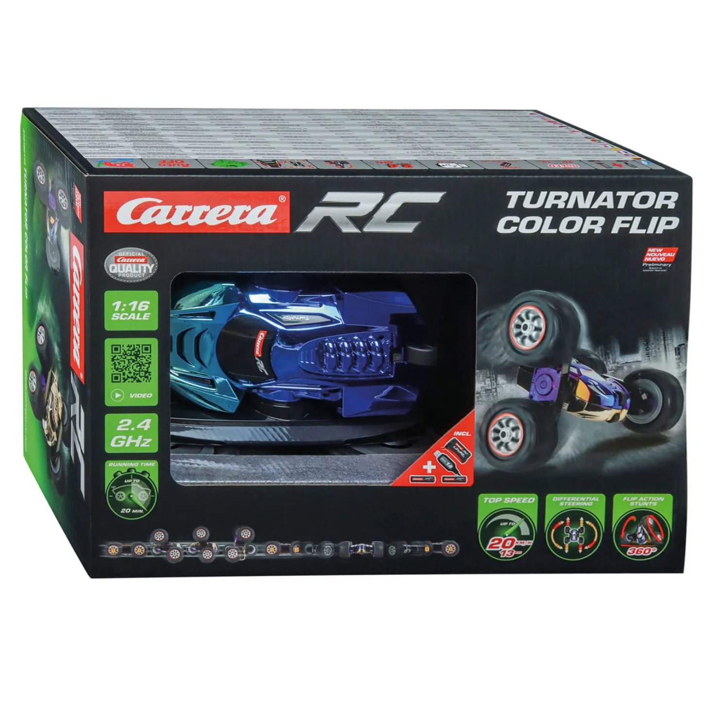 Carrera RC Bestuurbare Auto - Turnator Color Flip