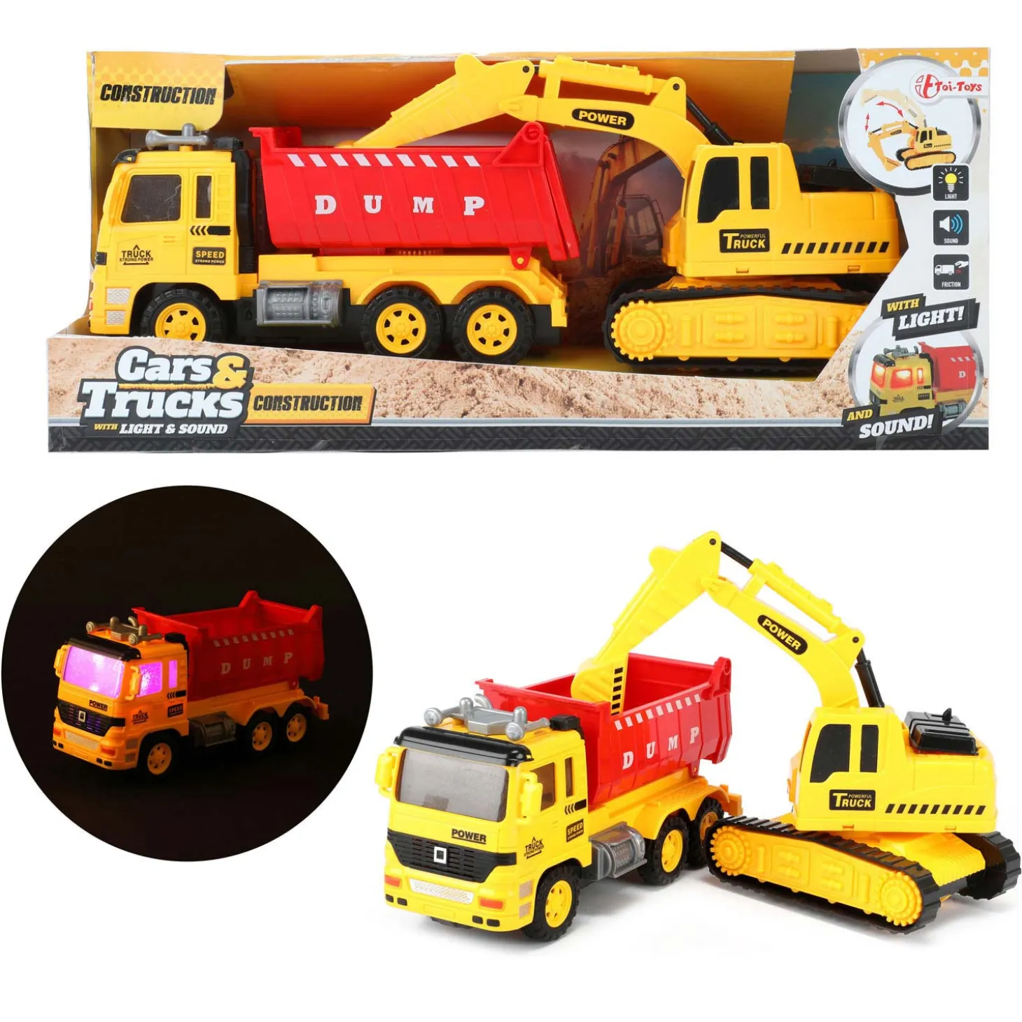 Cars & Trucks Kiepwagen met Graafmachine