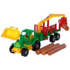 Cavallino Klassieke Tractor met Aanhangwagen en Hout, 61cm