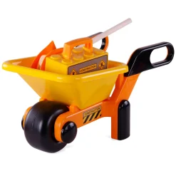 Cavallino Kruiwagen Geel met Gereedschap en Helm, 6dlg.