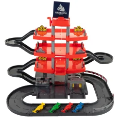 Cavallino Racing Parkeergarage Rood met 4 Verdiepingen en Auto's Speelset