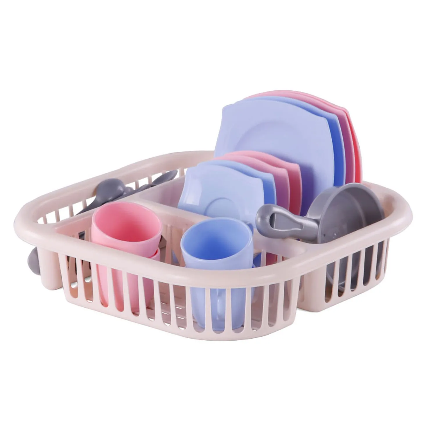 Cavallino Servies met Afwasrek Roze, 30dlg.