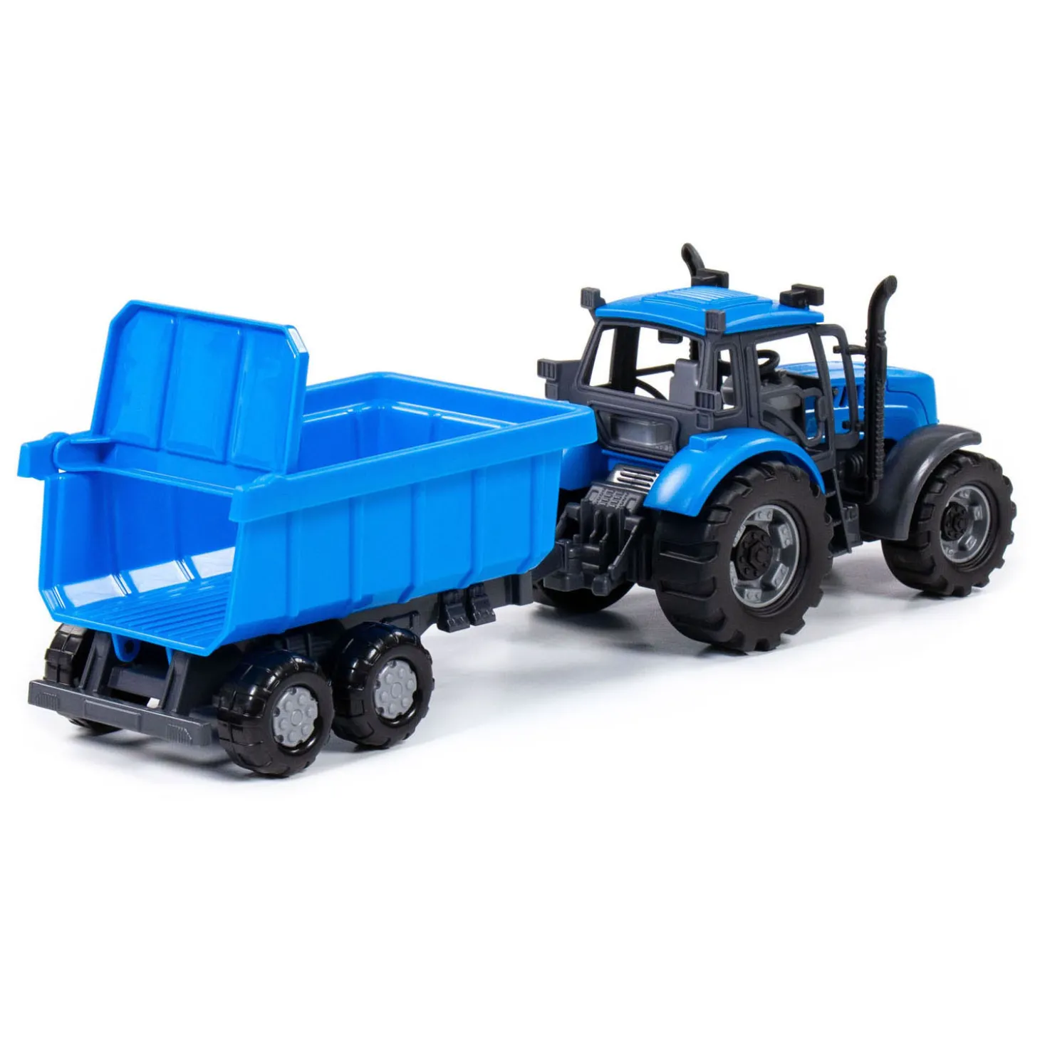 Cavallino Tractor met Kiepwagen Aanhangwagen Blauw, Schaal 1:32