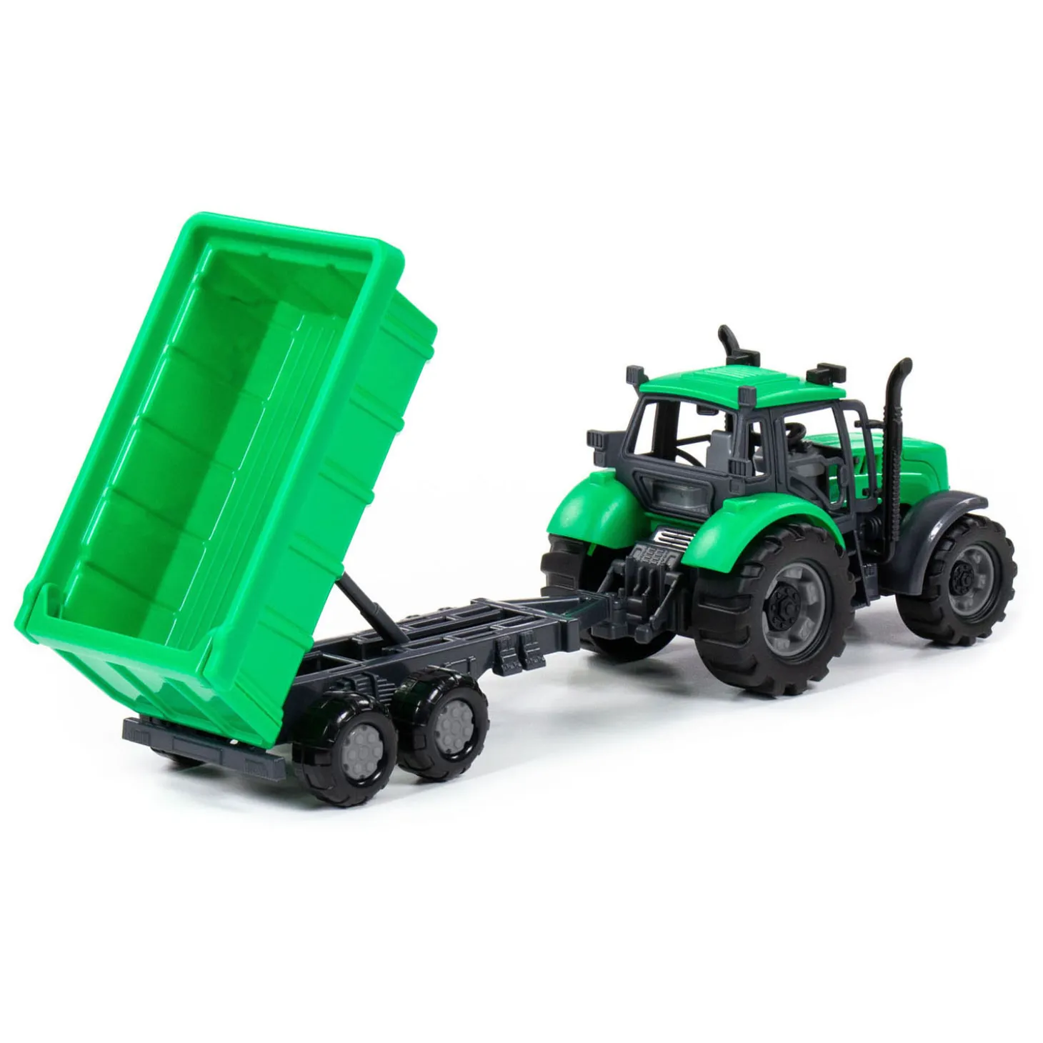 Cavallino Tractor met Kiepwagen Aanhangwagen Groen, Schaal 1:32