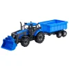 Cavallino Tractor met Lader en Aanhang Kiepwagen Blauw, Schaal 1:32