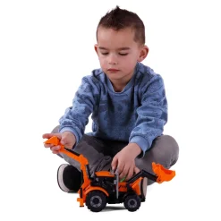 Cavallino Tractor met Lader en Graafmachine Geel, Schaal 1:32