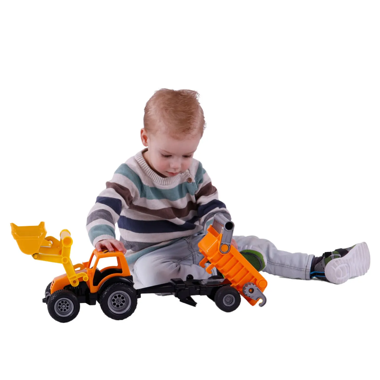 Cavallino Tractor met Voorlader en Aanhanger