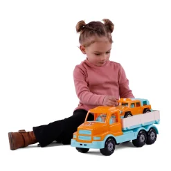 Cavallino XL Torpedo Vrachtwagen met Survival Jeep Oranje, 44,5cm