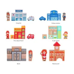 Classic World Houten Blokken Stad, 120dlg.