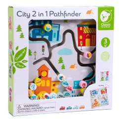 Classic World Houten Bord Sorteerspel 2in1 Stad en Afval Scheiden