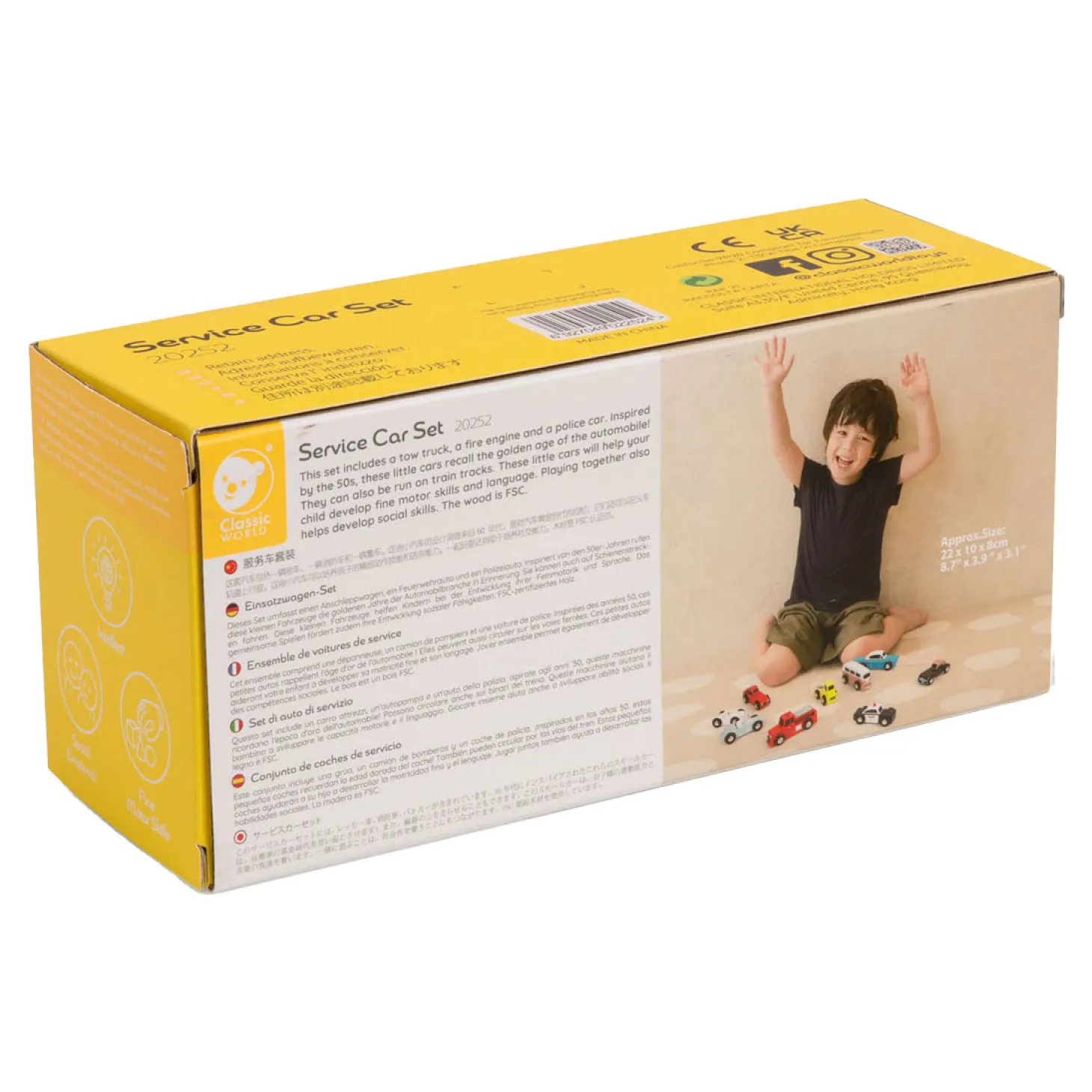 Classic World Houten Hulpdienst Auto's Set, 3st.