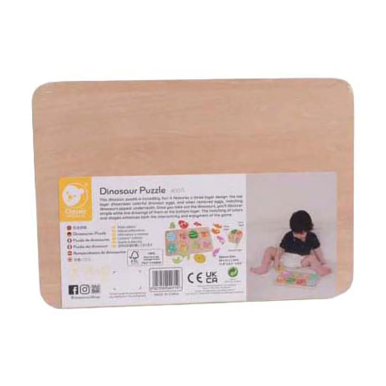 Classic World Houten Inlegpuzzel Dinosaurus, 25st.