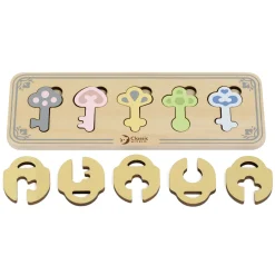 Classic World Houten Kasteelsleutels en Sloten Matchen Spel, 13dlg.